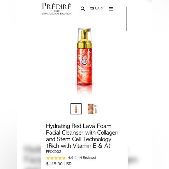 Brand New, Sealed!!!!… PRÉDIRÉ Hydrating Red Lava Foam Facial Cleanser. - Picture 3 of 6